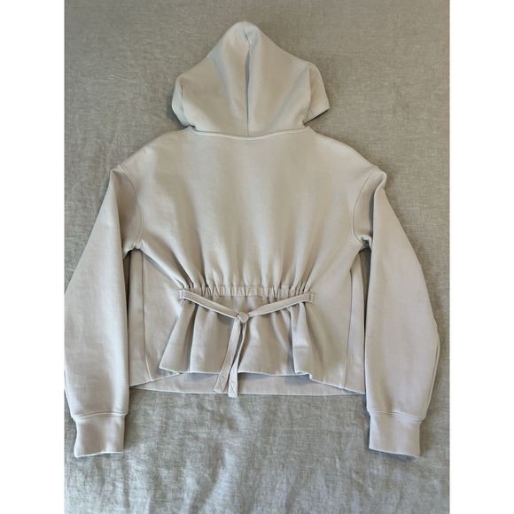 Vince cinch back Cropped Hoodie women's X small Sweatshirt Casual Sandstone - Picture 2 of 13